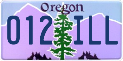 OR license plate 012ILL