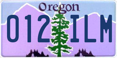 OR license plate 012ILM