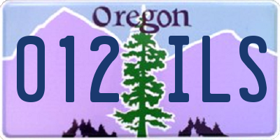 OR license plate 012ILS