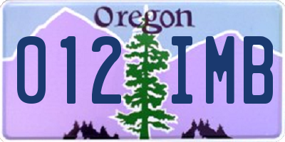 OR license plate 012IMB
