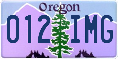 OR license plate 012IMG