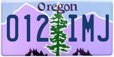 OR license plate 012IMJ