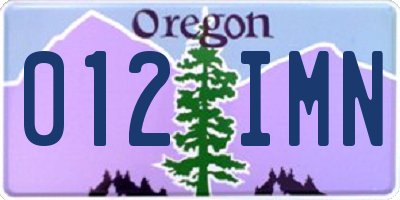 OR license plate 012IMN