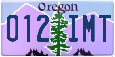 OR license plate 012IMT