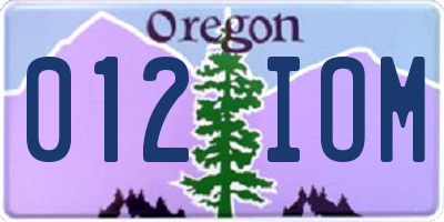OR license plate 012IOM