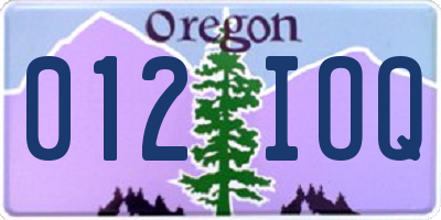 OR license plate 012IOQ