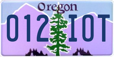 OR license plate 012IOT