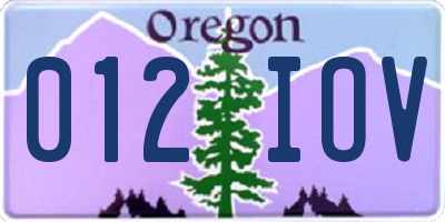 OR license plate 012IOV