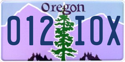 OR license plate 012IOX