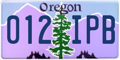 OR license plate 012IPB