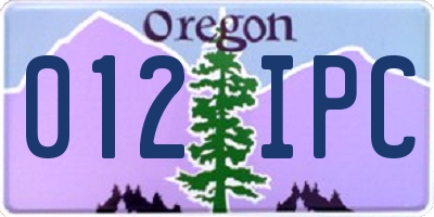 OR license plate 012IPC