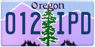 OR license plate 012IPD