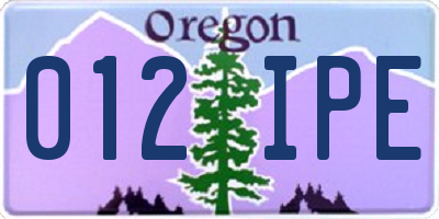 OR license plate 012IPE
