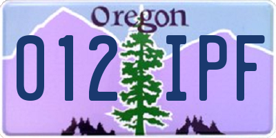 OR license plate 012IPF