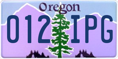 OR license plate 012IPG
