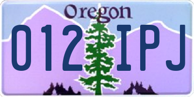 OR license plate 012IPJ