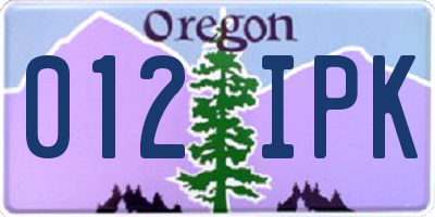 OR license plate 012IPK