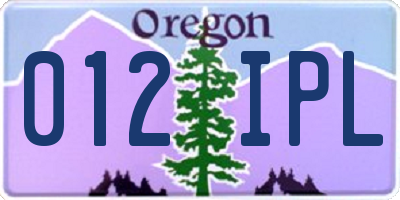 OR license plate 012IPL