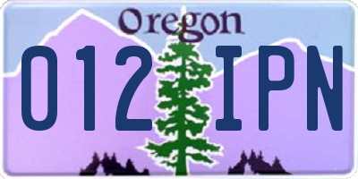 OR license plate 012IPN