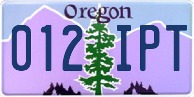 OR license plate 012IPT