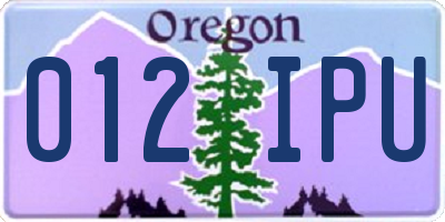 OR license plate 012IPU