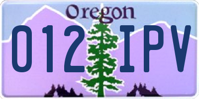 OR license plate 012IPV