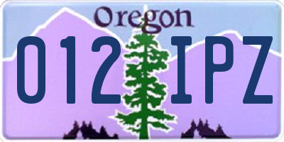OR license plate 012IPZ