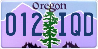 OR license plate 012IQD