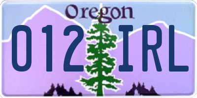 OR license plate 012IRL