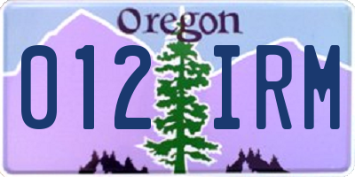 OR license plate 012IRM
