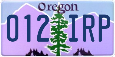 OR license plate 012IRP