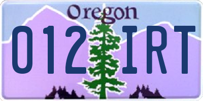 OR license plate 012IRT