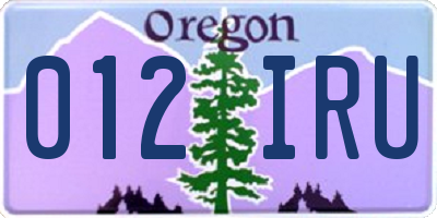 OR license plate 012IRU