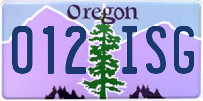 OR license plate 012ISG