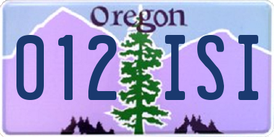 OR license plate 012ISI