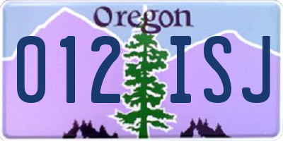 OR license plate 012ISJ