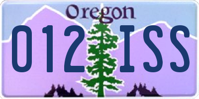 OR license plate 012ISS