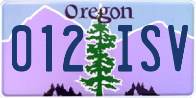 OR license plate 012ISV
