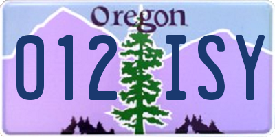 OR license plate 012ISY
