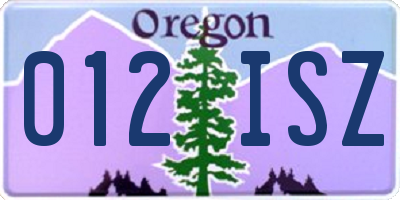 OR license plate 012ISZ