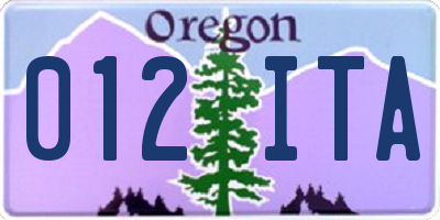OR license plate 012ITA