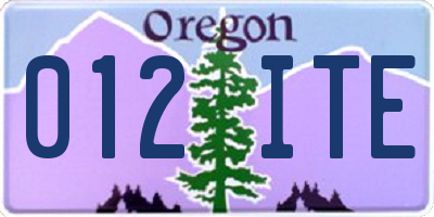 OR license plate 012ITE