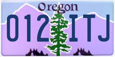 OR license plate 012ITJ