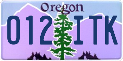 OR license plate 012ITK