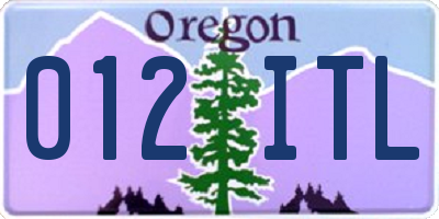 OR license plate 012ITL