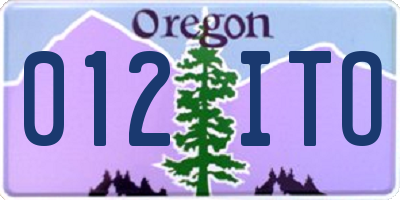 OR license plate 012ITO