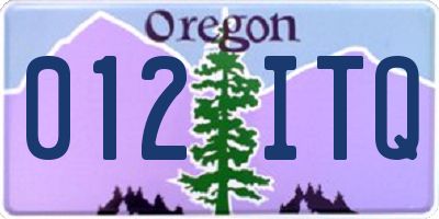 OR license plate 012ITQ