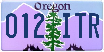 OR license plate 012ITR