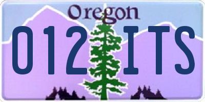 OR license plate 012ITS