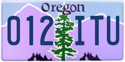 OR license plate 012ITU